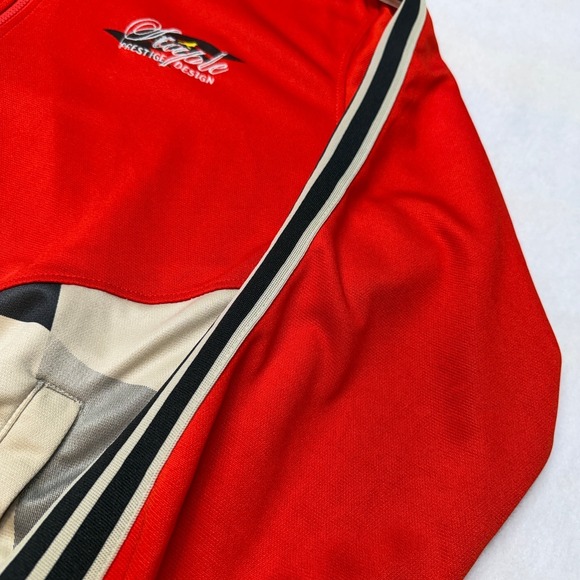Jeff Staple Pigeon Racing Jacket Mens XL Red Embroidered Full Zip Checkered Flag - Picture 3 of 16